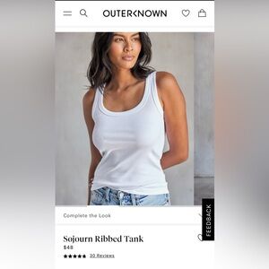 Outerknown Sojourn tank top white medium NWT